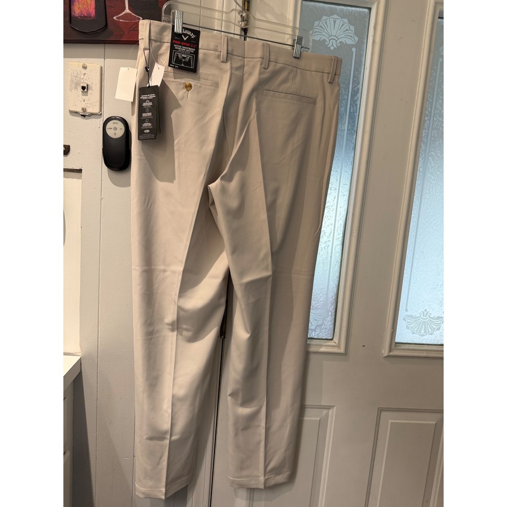 Callaway Pro-Spin 3.0 Mens Golf Pants 38x34 Beige Active Waistband NWT - Picture 3 of 7